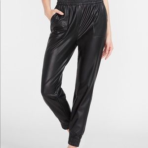 Express High Waisted Vegan Leather joggers